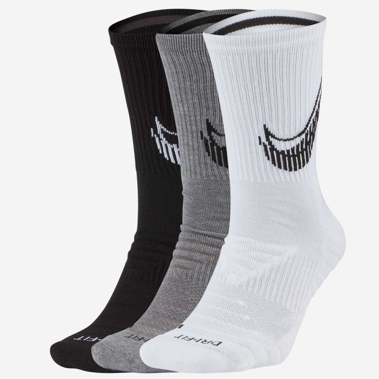 Шкарпетки баскетбольні Nike Everyday Max Cush Crew 3 пари чорний-білий-сірий (CN0789-902), фото 1