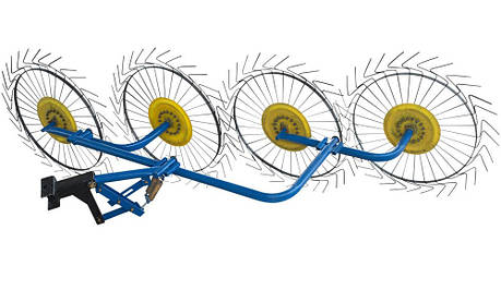 Граблі Сонечко для мототрактора, мотоблока на 4 колеса (ГРВ 4), фото 2