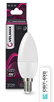 LED лампа Velmax V-C37, 4W, E14, 4100K, 360Lm, кут 260 °