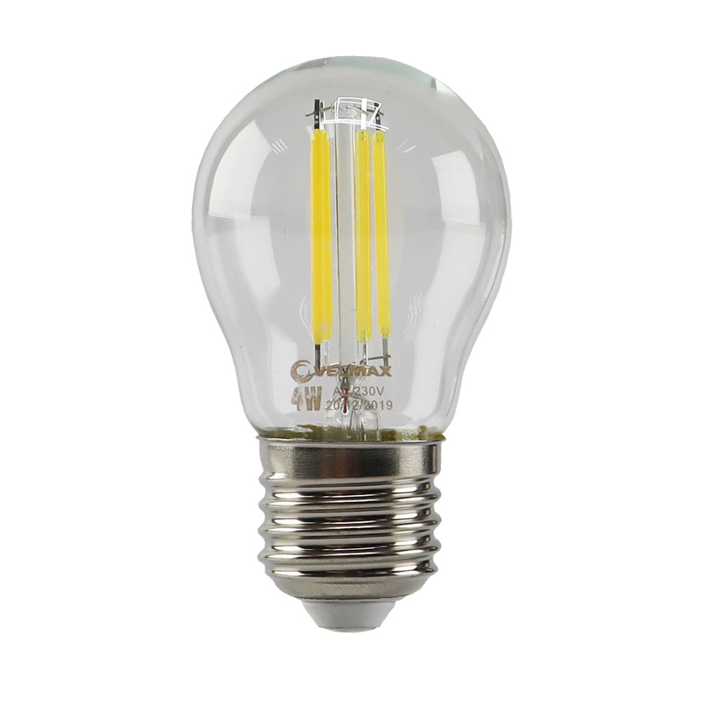LED лампа VELMAX V-Filament-G45, 4W, E27, 4100K, 400Lm