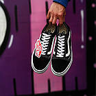 Кеди Vans замшеві унісекс низькі чорні з білою підошвою спортивні молодіжні ванси, фото 7