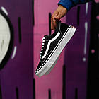 Кеди Vans замшеві унісекс низькі чорні з білою підошвою спортивні молодіжні ванси, фото 8