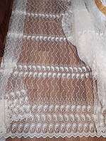 Тюль в зал сетка с вышивкой цвет айвори