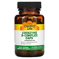 Комплекс коэнзимов группы B Country Life Coenzyme B-Complex для поддержания энергии 60 веганских капсул