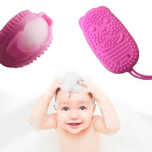 Двосторонній масажний мочалка для купання Bath Brush Рожевий