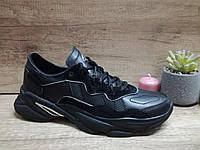 Чёрные мужские кроссовки из натуральной кожи ТМ EXTREM 2007/190 Харьков