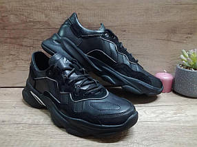 Чорні чоловічі кросівки з натуральної шкіри ТМ EXTREM 2007/190 Харків, фото 3