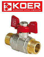 Кран латунный шаровый Koer 1/2” KR.219 ШШБ (Чехия)