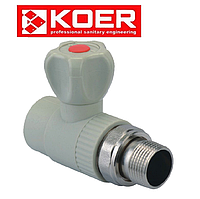 Кран радиаторный прямой KOER K0159.PRO - 20x1/2 PPR (Чехия)