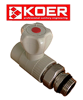 Кран радиаторный прямой с прокладкой "антипротечка" KOER K0164.PRO - 25x3/4 PPR (Чехия)