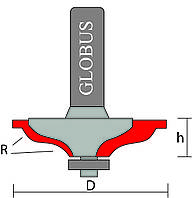 Фреза 2106 R8 кромочная калевочная GLOBUS