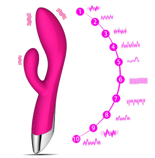 Подвійний вібратор комбінований, клиторально вагінальний стимулятор, еротичні подарунки для жінок, фото 1