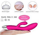 Подвійний вібратор комбінований, клиторально вагінальний стимулятор, еротичні подарунки для жінок, фото 5