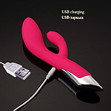 Подвійний вібратор комбінований, клиторально вагінальний стимулятор, еротичні подарунки для жінок, фото 7