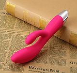 Подвійний вібратор комбінований, клиторально вагінальний стимулятор, еротичні подарунки для жінок, фото 8