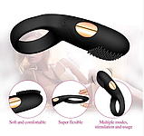 Вібро кільце з шипами, насадка з вібрацією на член, інтимні іграшки стимулятори, фото 9