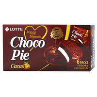 Шоколадное печенье глазированное с маршмеллоу Чокопай Choco Pie Lotte Cacao 165 г 6 шт