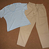 Комплект женский брюки чинос St.Michael и футболка Marks&Spenser в полоску р.48-50