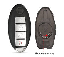 Корпус смарт ключа Nissan 4 кнопки батарея по центру