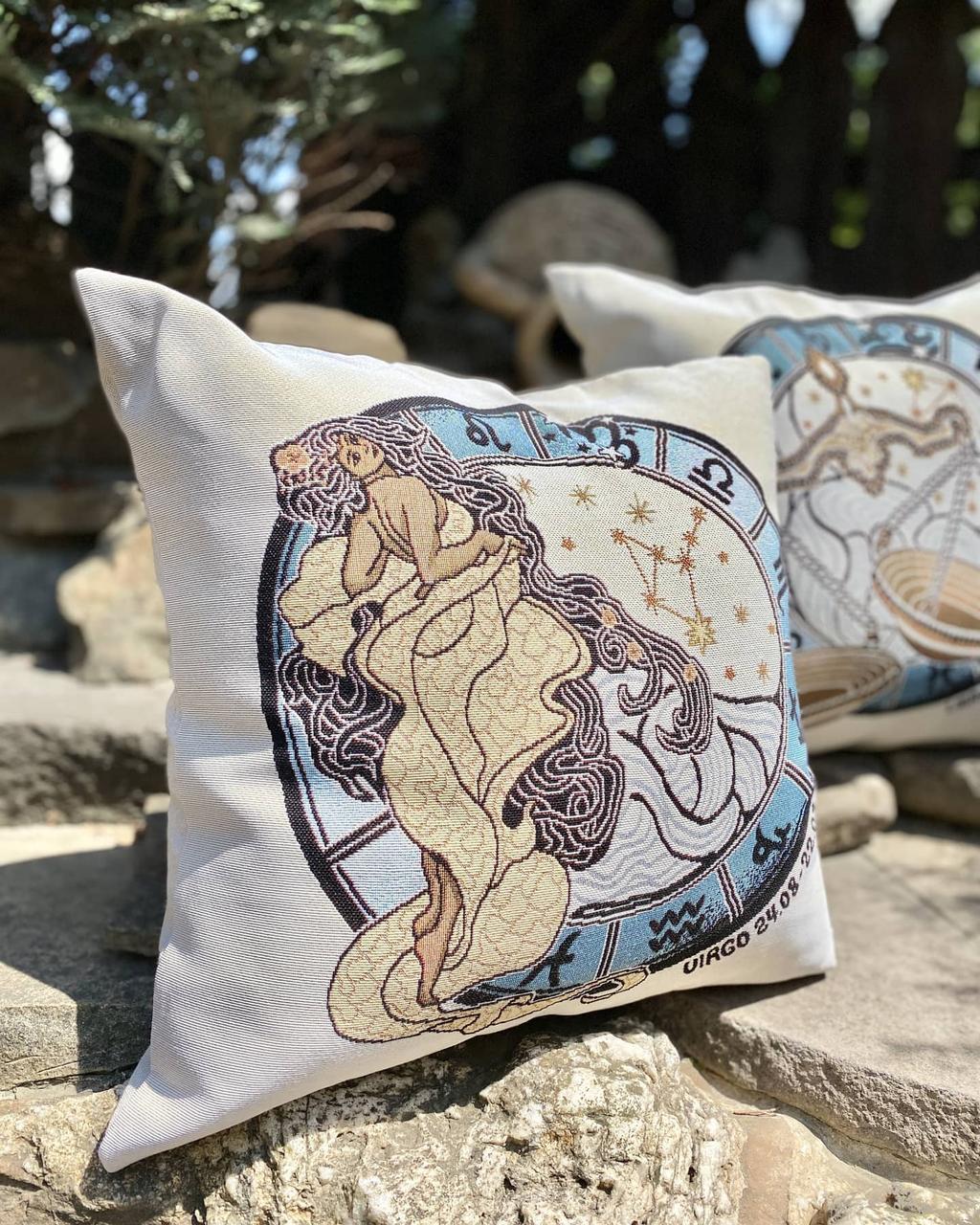 Наволочка гобеленова 45х45 см. "Діва" знак зодіака, фото 1