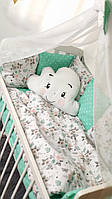 Набор постельного белья детскую кроватку/ манеж "Облако" - Бортики в кроватку: конверт-плед - 8 предметов