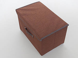 Коробка-органайзер коричневого кольору Ш 38*Д 25*25 см. Для зберігання одягу, взуття чи невеликих предметів