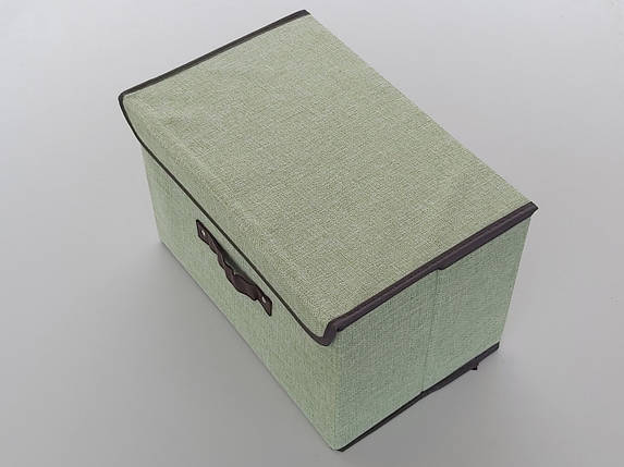 Коробка-органайзер зеленого кольору Ш 38*Д 25*25 см. Для зберігання одягу, взуття чи невеликих предметів, фото 1