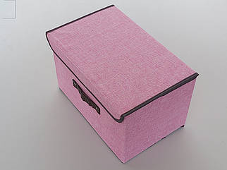 Коробка-органайзер рожевого кольору Ш 38*Д 25*25 см. Для зберігання одягу, взуття чи невеликих предметів