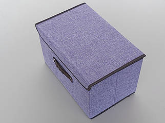 Коробка-органайзер фіолетового кольору Ш 38*Д 25*25 см. Для зберігання одягу, взуття чи невеликих предметів