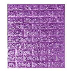 Самоклеючі шпалери Декоративна 3D панель ПВХ Фіолетова цегла 700*770*7 мм