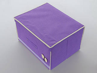 Коробка-органайзер фіолетового кольору Ш 44 *Д 34 *24 см. Для зберігання одягу, взуття чи невеликих предметів