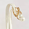 Сережки Xuping з медичного золота, перли "майорка" і білі фіаніти, позолота 18K, 25453 (1), фото 2