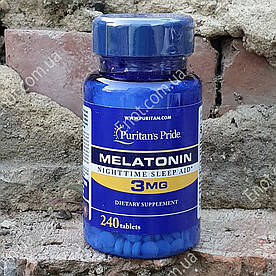 Мелатонін Puritan's Pride MELATONIN 3 мг 240 таблеток