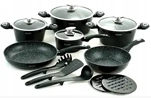 Набір посуду з мармуровим покриттям для індукційних плит Edenberg EB-5611 15 предметів