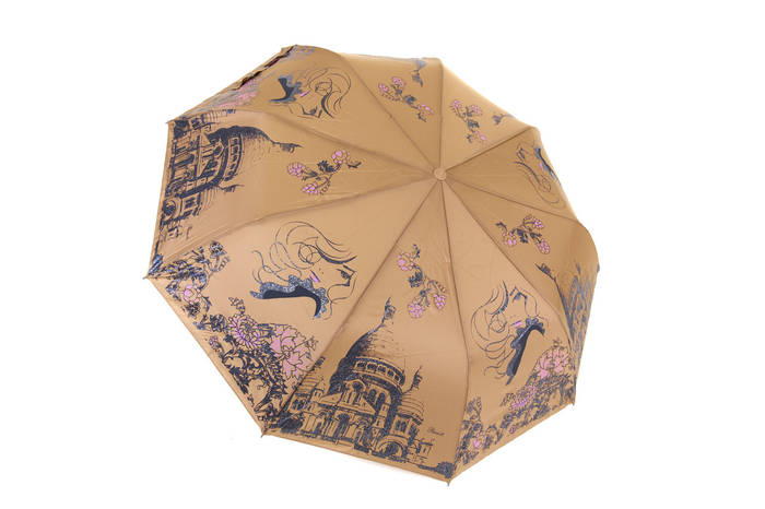 Купить Стильный однотонный женский зонт с архитектурой, цена 600 грн ...