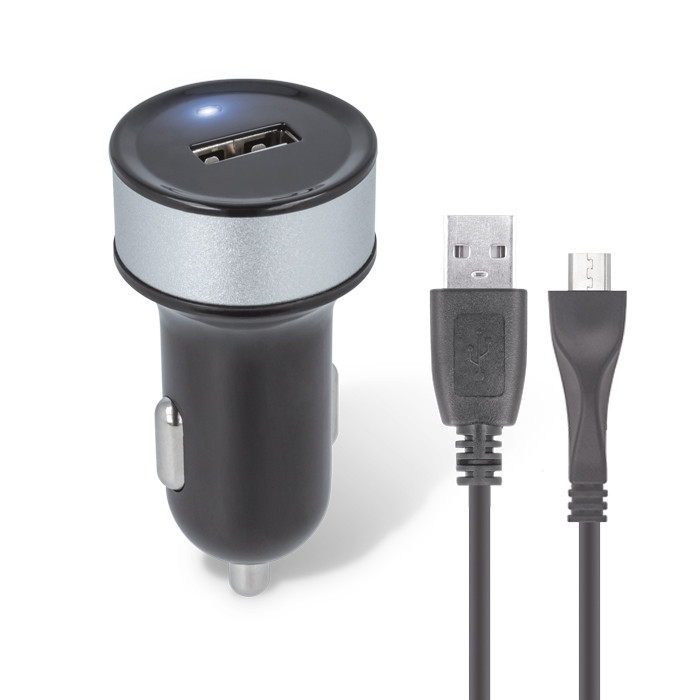 Автомобильное зарядное устройство в прикуриватель USB Forever CC-03 + кабель Micro USB, цвет черный - фото 2 - id-p1429050309