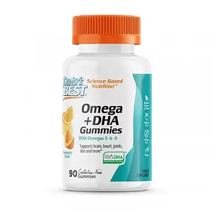 Омега та ДГК, з омега 3 6 9 Doctor's BEST Omega + DHA with Omega 3-6-9 90 gummies