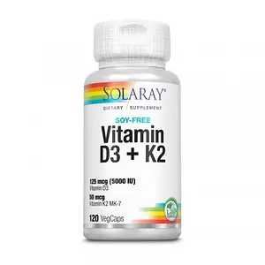 Вітамін Д3 та К2 Solaray Vitamin D3+K2 120 veg caps