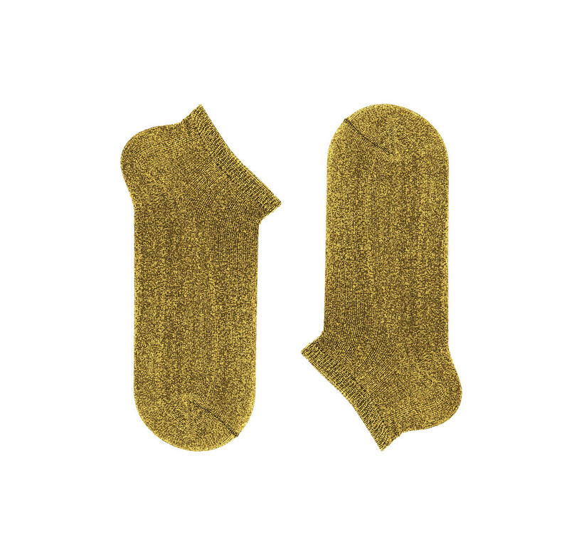 Шкарпетки короткі люрексові SOX темно-золоті Dark gold dust