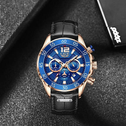 Чоловічі наручні годинники кварцові Lige Leader, фото 1