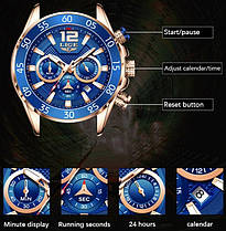 Чоловічі наручні годинники кварцові Lige Leader, фото 5