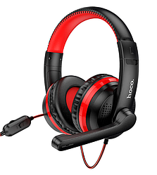 Ігрові геймерські навушники для ПК стерео накладні з мікрофоном HOCO Gaming W103 Червоний