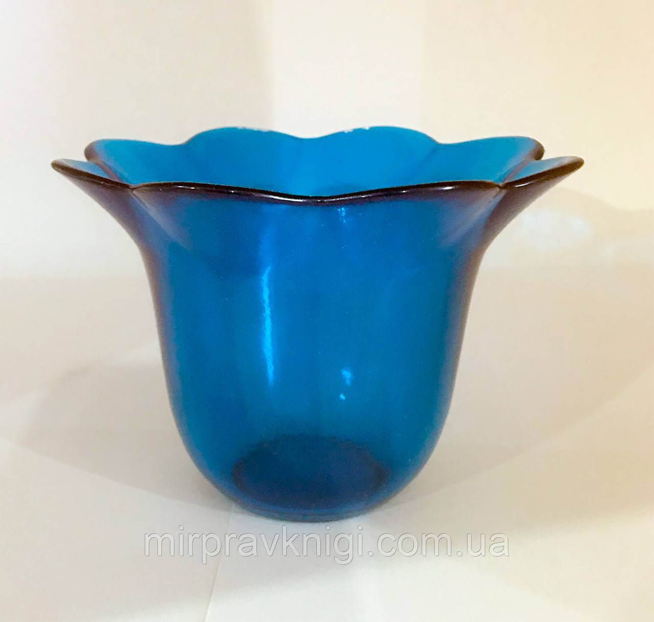Склянка СОФРІНО для лампад синій без конуса, об'єм 200 мл. Скло, забарвлення, гладкий. № 4 гв.