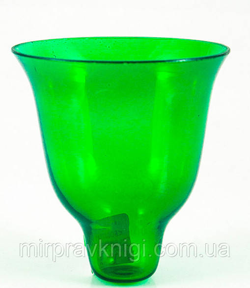 Склянка СОФРІНО для лампад зелений із конусом, об'єм 200 мл. Скло, забарвлення, гладкий. № 5 гл.