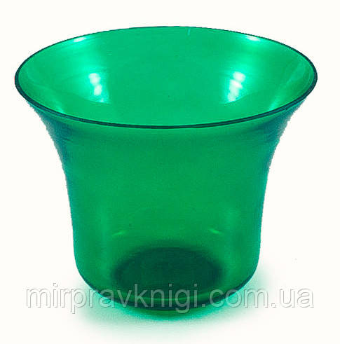 Склянка СОФРІНО для лампад зелений без конуса, об'єм 250 мл. Скло, забарвлення, гладкий. № 14 гл.
