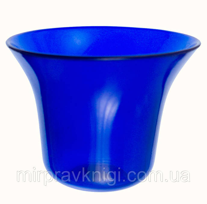 Склянка СОФРІНО для лампад синій без конуса, об'єм 250 мл. Скло, забарвлення, гладкий. № 14 гл.