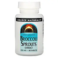 Source Naturals, Экстракт ростков брокколи, 250 мг, Broccoli Sprouts Extract, 60 таблеток