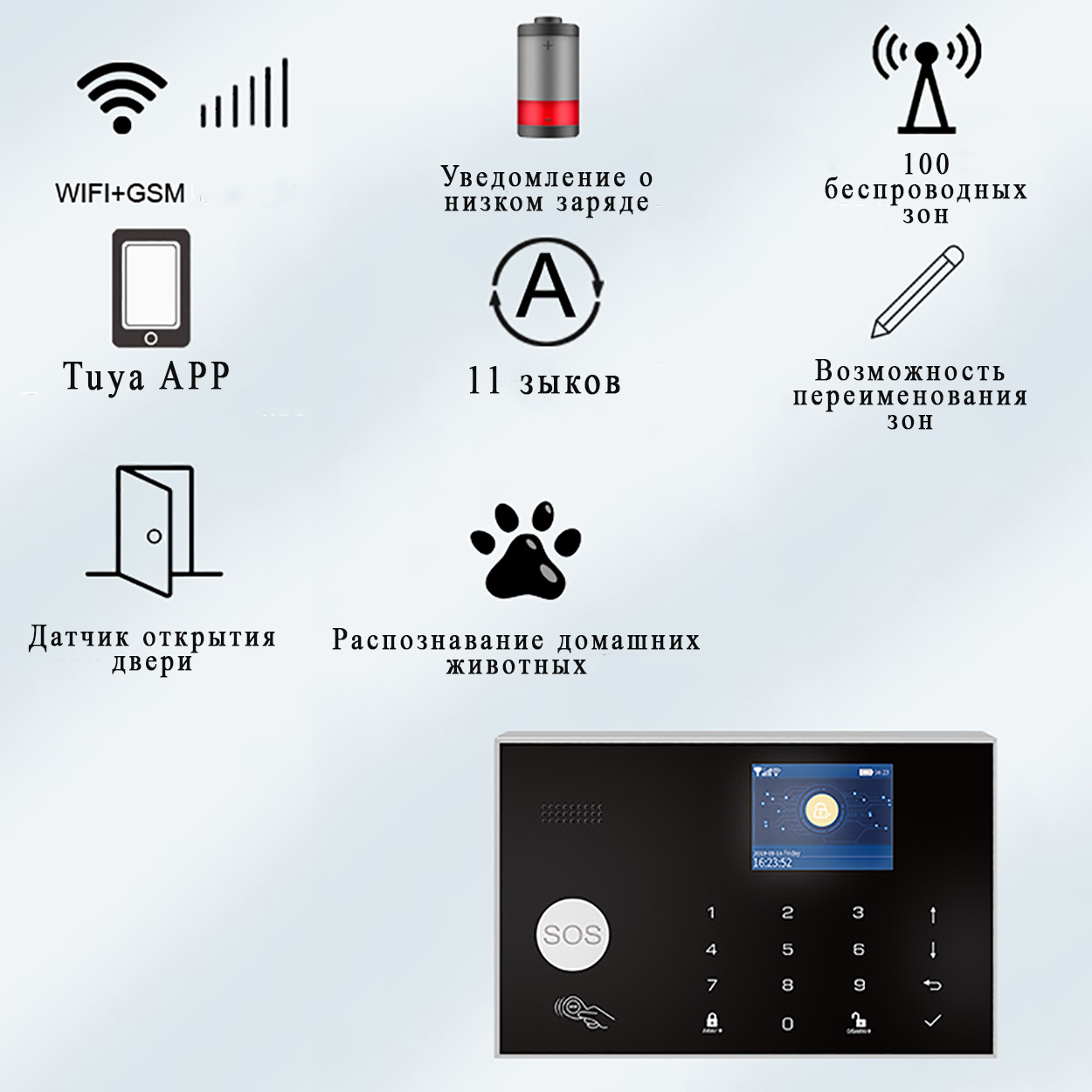 Умная сигнализация для дома Wi-smart AP18 с Wi-Fi, GSM сигнализация в квартиру - фото 4 - id-p1429091588