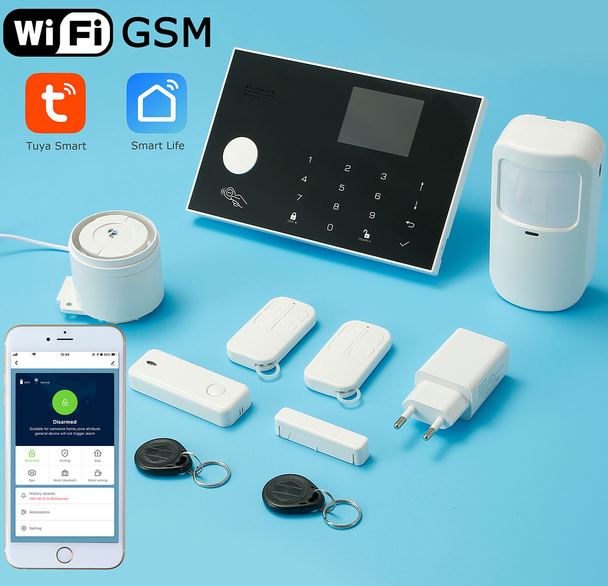 Розумна сигналізація для дому Wi-smart AP18 з Wi-Fi, GSM сигналізація в квартиру