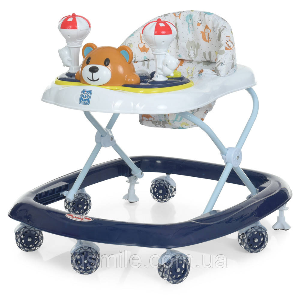 Ходунки дитячі Bambi M 3656-S-2 (музика, ігрова панель, силіконові колеса)